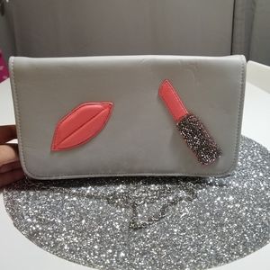 Gray lipstick detail bag
